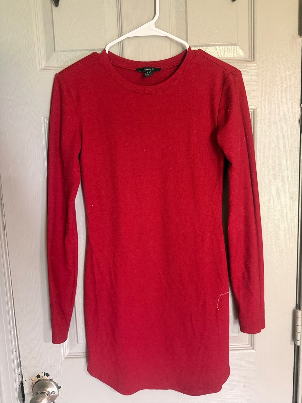 Forever 21 Red Long-Sleeve Knit Top